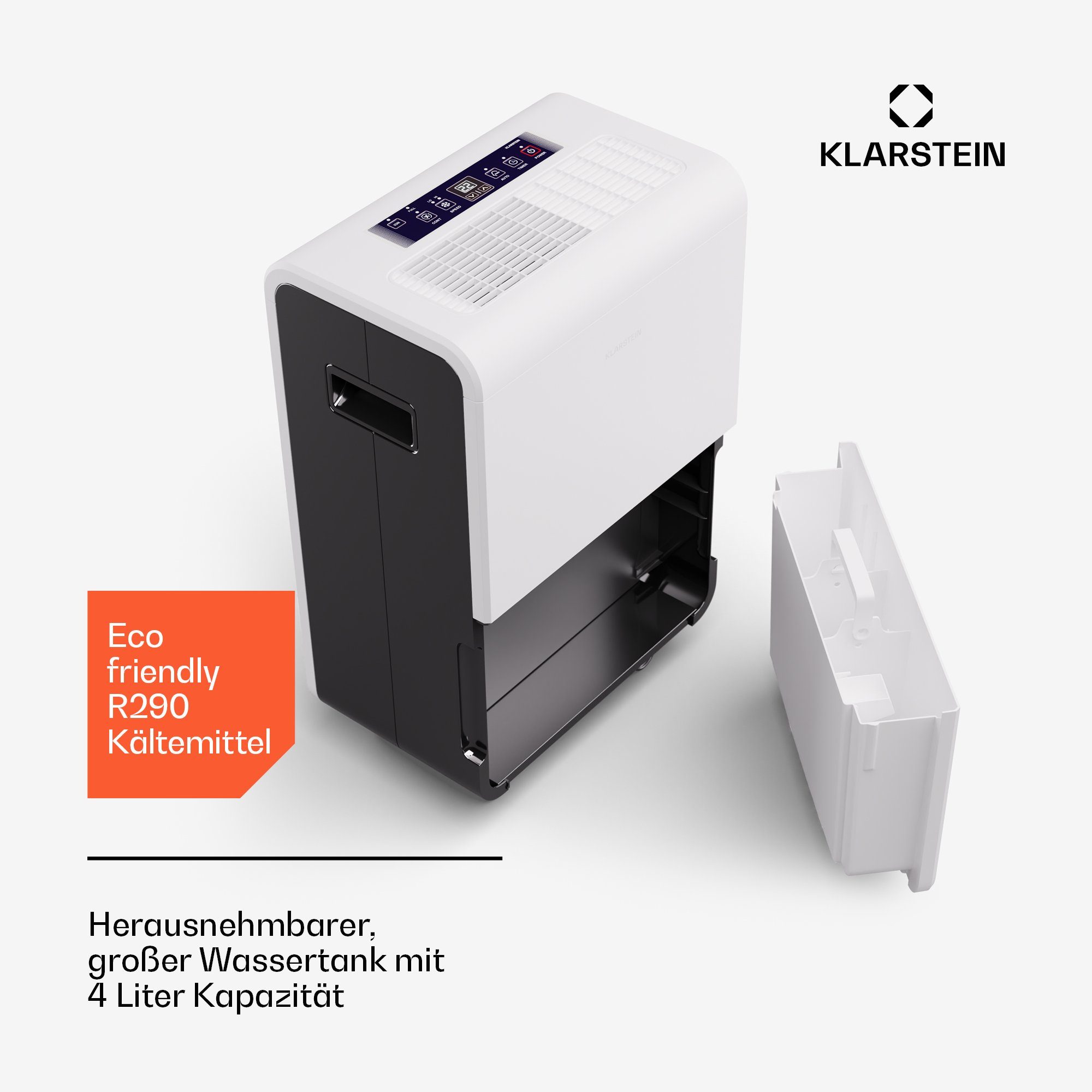 Klarstein Luftentfeuchter DryFy Pro 20 Luftentfeuchter, elektrisch 20l/d 4 L Wasser Tank