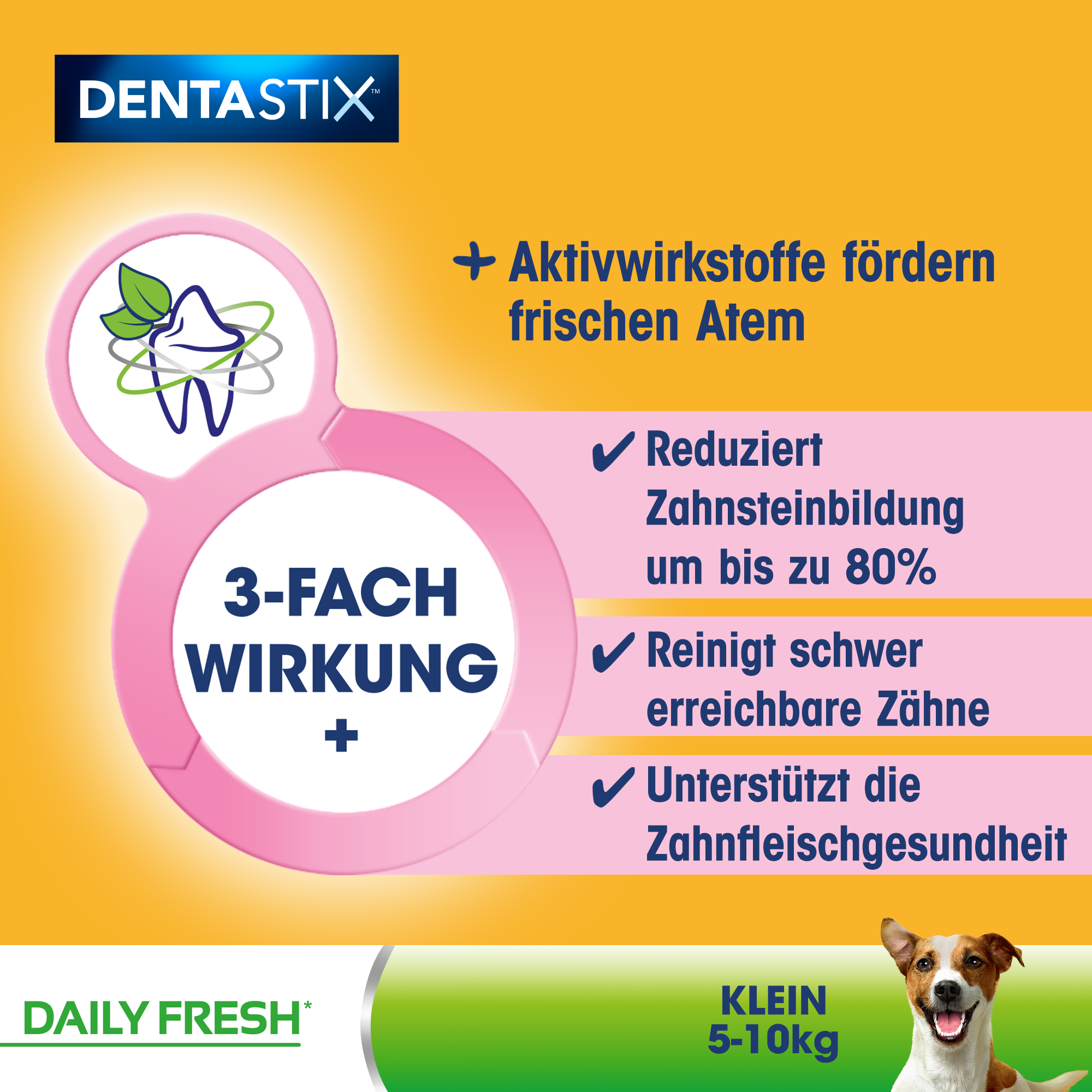 Pedigree Snacks Pedigree Zahnpflege Dentastix Daily Fresh Multipack Mini, 5-10kg, 35x