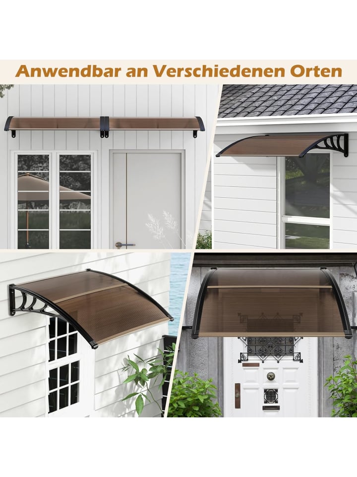 COSTWAY Vordach für Haustür 122x99cm in Braun günstig kaufen onesize