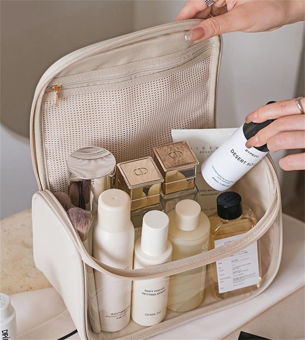 SCOBAG Kosmetiktasche Damen tragbare wasserdichte Kosmetiktasche (1-tlg., Nass- und Trockentrennung kann in der Hand gehalten werden), Tragbare Kosmetiktasche für Reisen und Geschäftsreisen