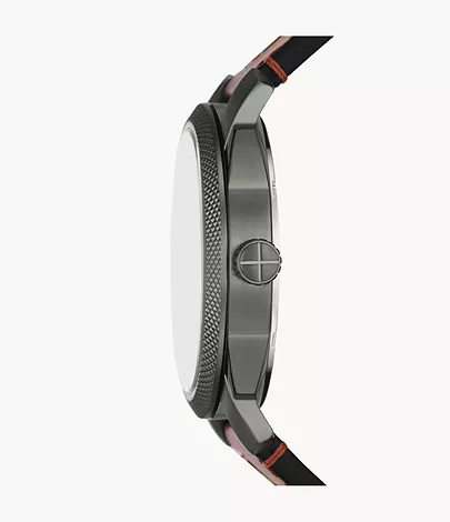 Fossil Uhr Machine 3-Zeiger-Werk Datum Leder braun