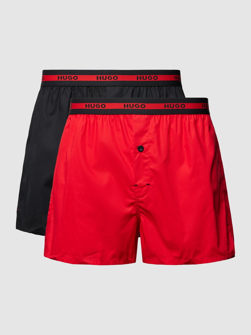 Boxershorts mit Label-Stitching im 2er-Pack in rot