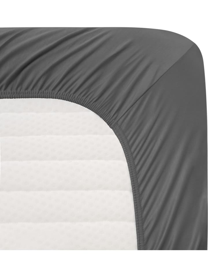 Aspero Bio-Baumwoll Spannbettlaken Minas in Anthrazit günstig kaufen