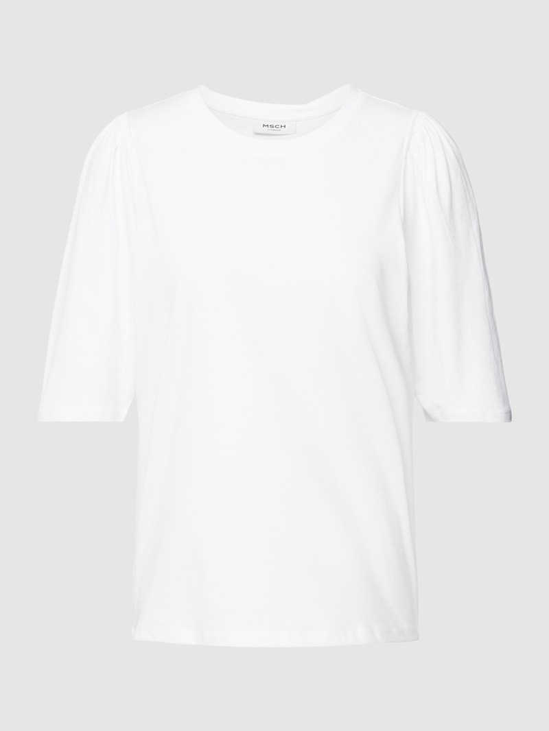 T-Shirt mit Rundhalsausschnitt Modell 'Maica' in weiß