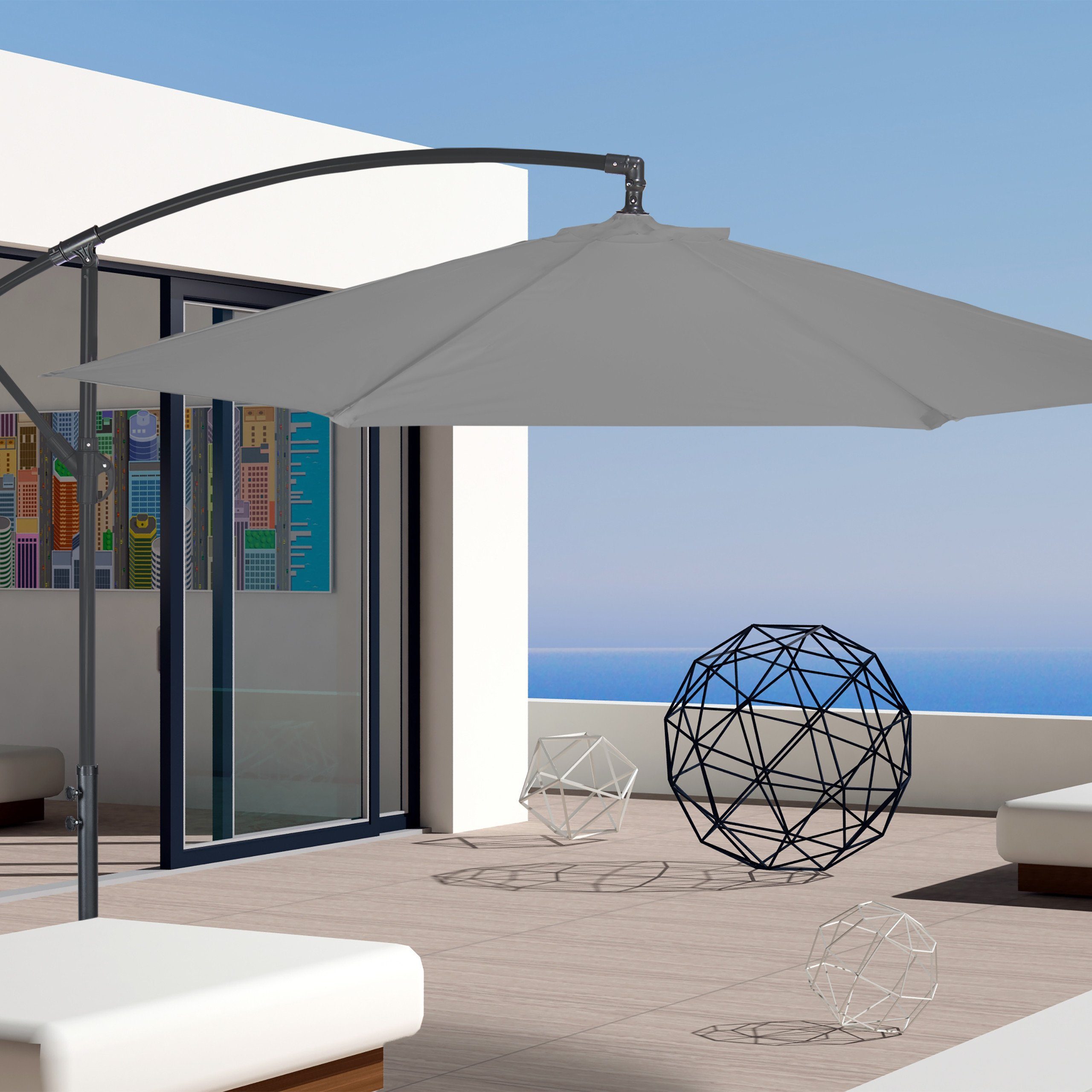 relaxdays Ampelschirm Ampelschirm D: 300 cm