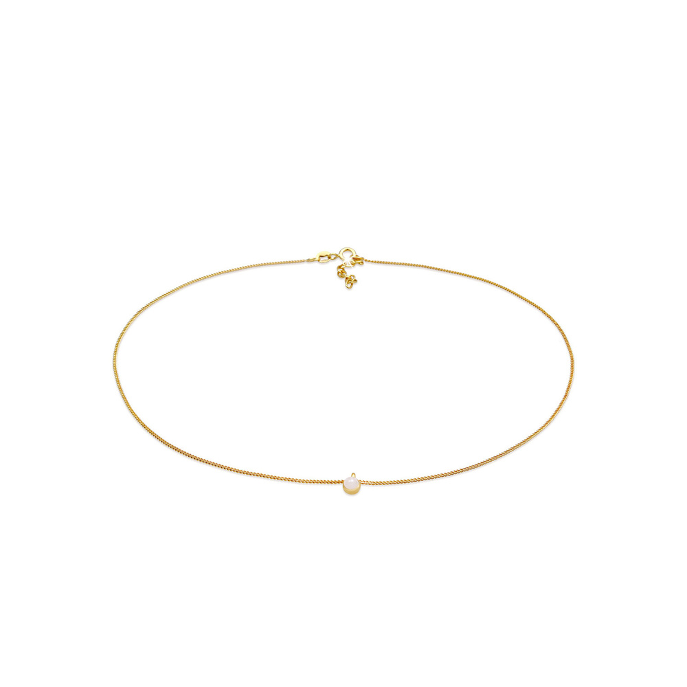 Elli Elli Collier Choker Rose Quartz Solitaire Pendentif collier