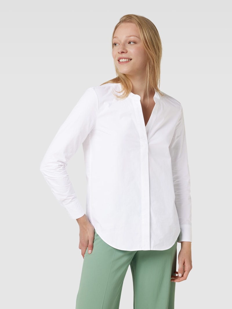 Blusenshirt aus Baumwolle mit V-Ausschnitt Modell 'Benalia' in ecru