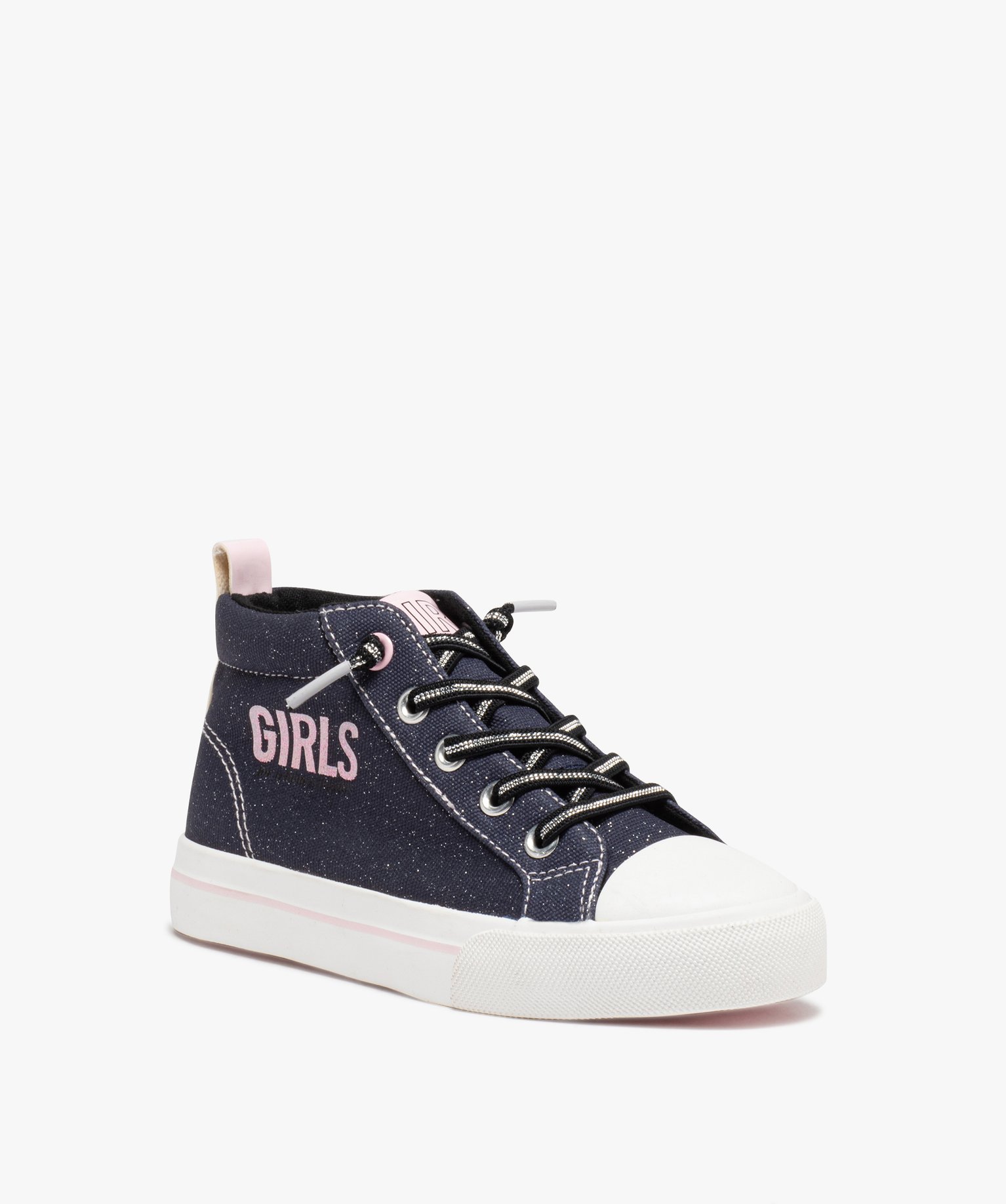 Baskets fille mid-cut déperlantes noir | GEMO
