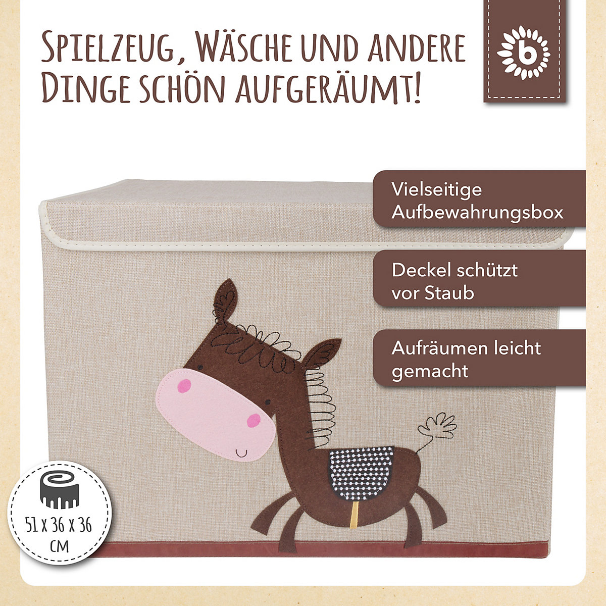 Aufbewahrungsbox mit Deckel Kinder Spielzeugkiste 65 L faltbar Staubox Stoffbox Aufbewahrungsboxen