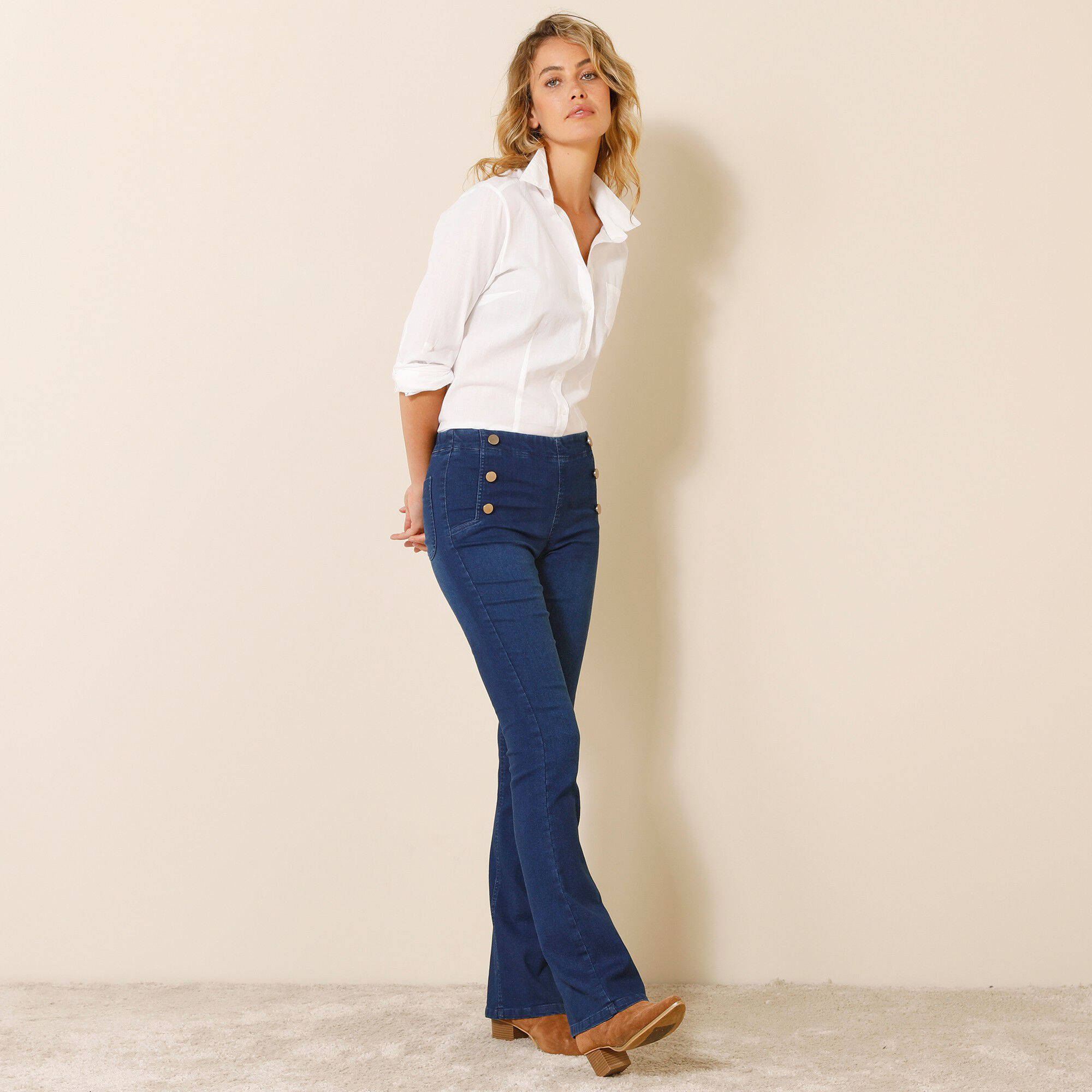 Jegging ventre plat forme bootcut denim ultra stretch