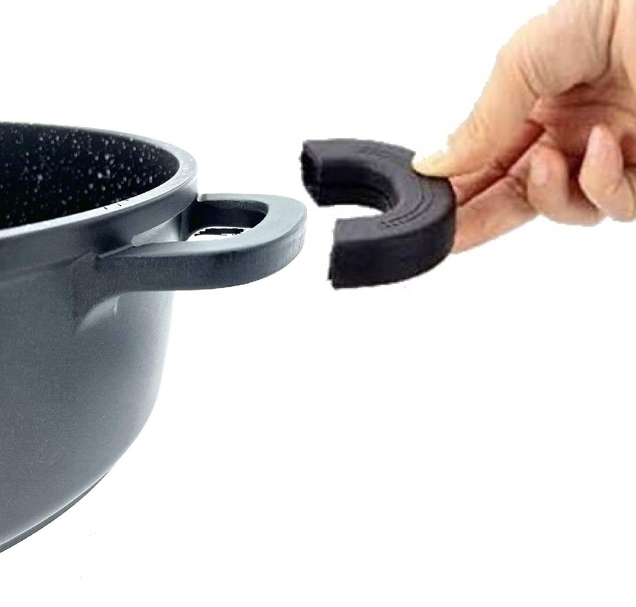 KESSMANN Topf-Set Kochtopf mit Deckel 7-tlg Induktion Topf Set Aluguss Suppentopf, Aluminiumguss (Set, 7-tlg., Inkl. 2 Silikon Griffe 1 Pfannenwender 1 Kork-Untersetzer 1 Holzlöffel), Antihaft Topfset Induktionsgeeignet Fleischtopf Bräter Pfanne koch