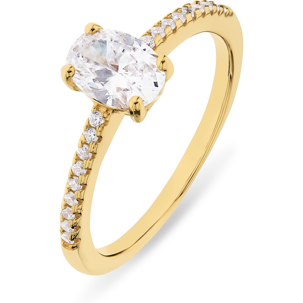 FAVS Bague pour femme 925 Argent or jaune Bague