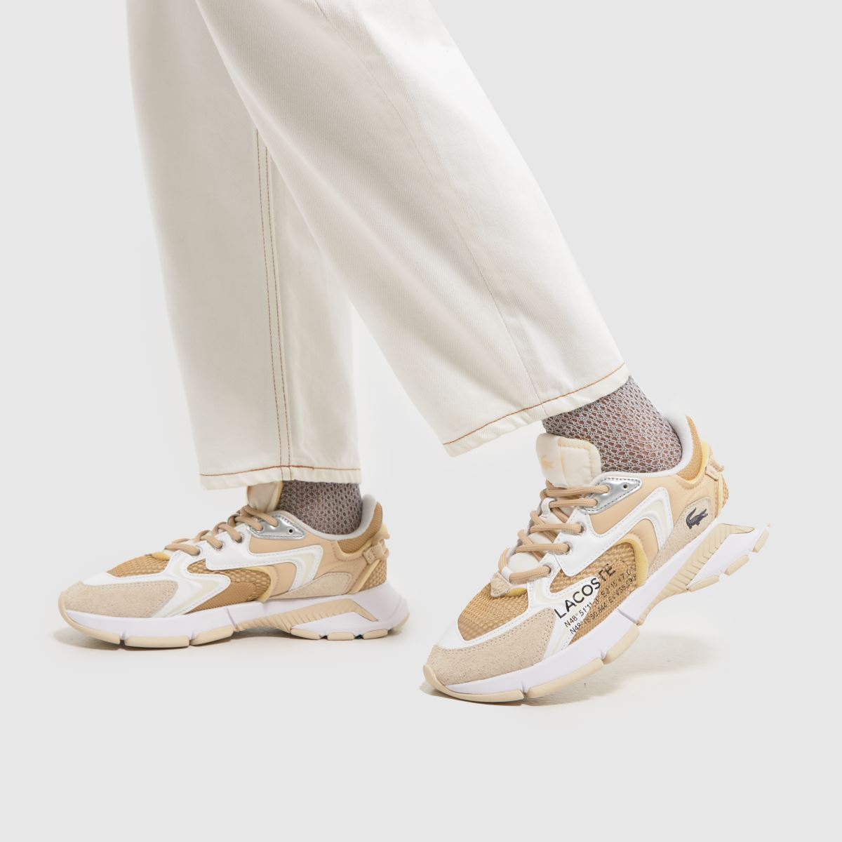 Lacoste – L003 Neo – Vita och beige träningsskor