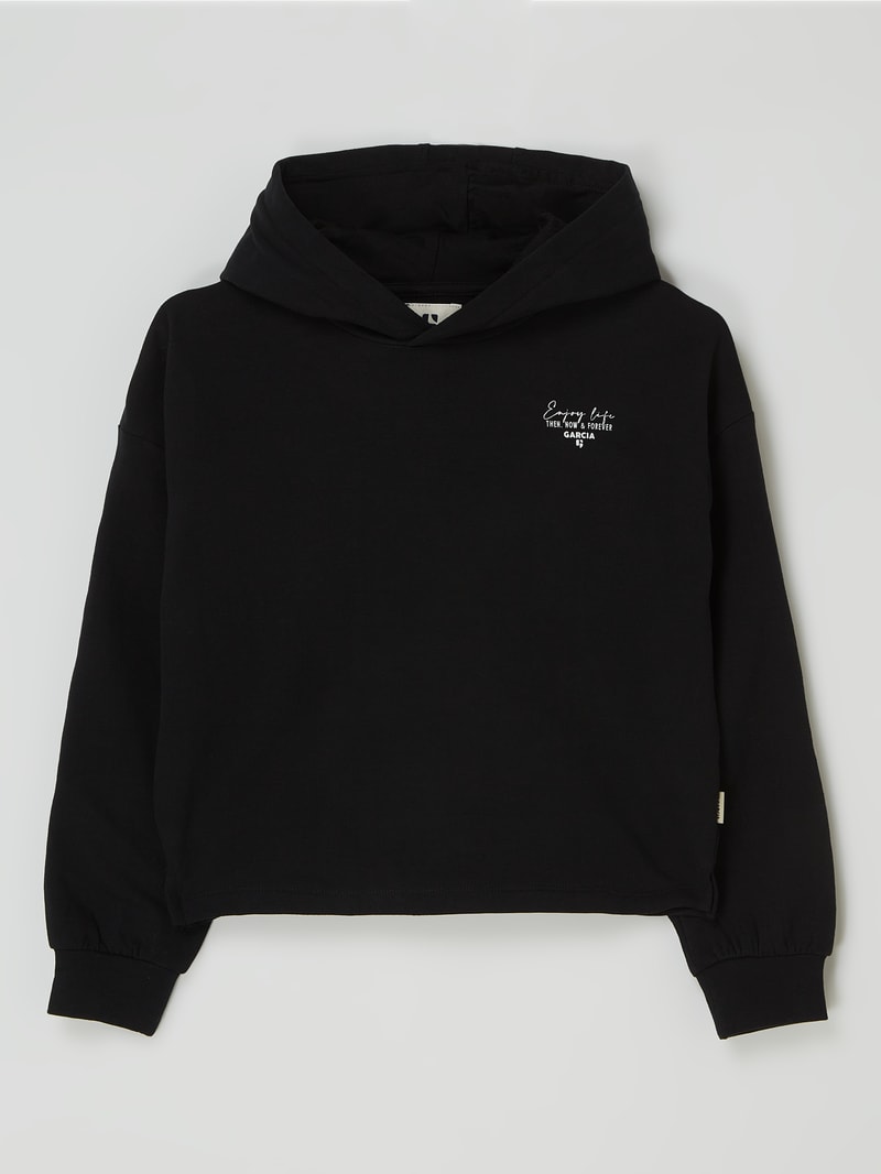Hoodie mit Message in schwarz