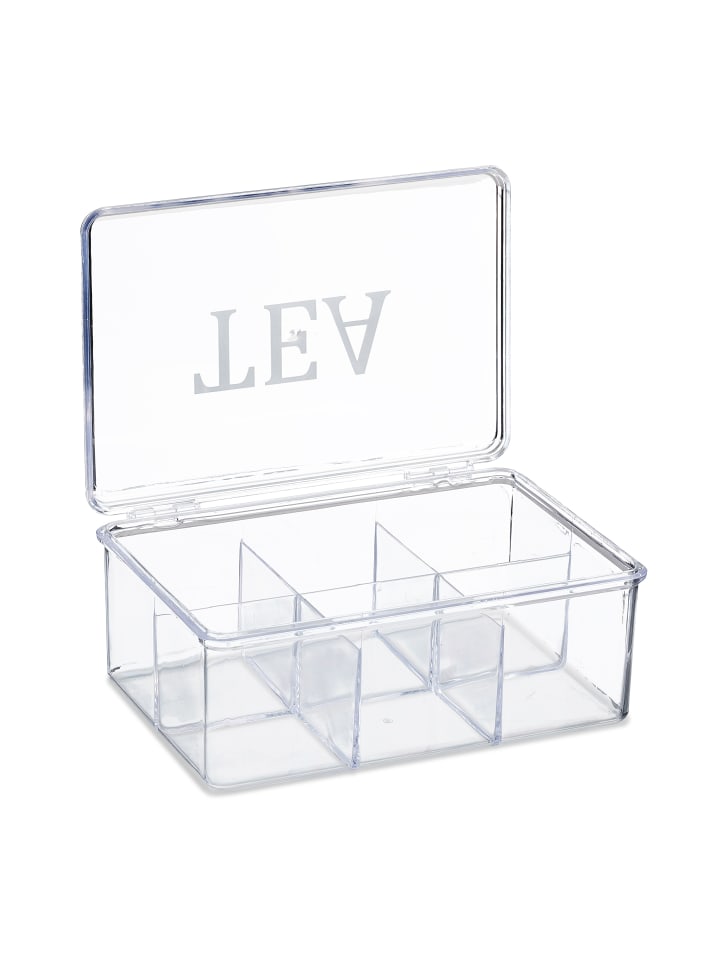 relaxdays Teebox in Transparent - (B)21,5 x (H)9 x (T)15 cm günstig kaufen onesize