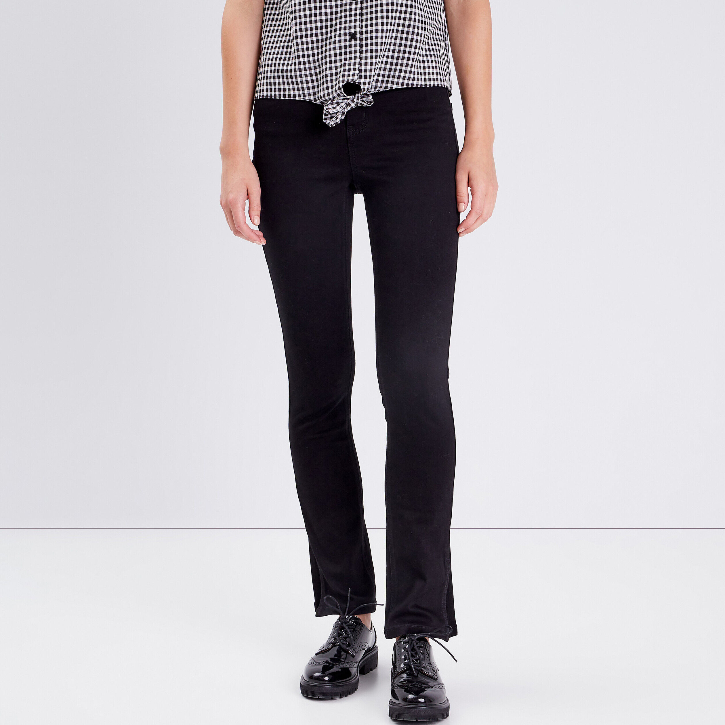 Jeans slim fendu noir femme | Cache Cache