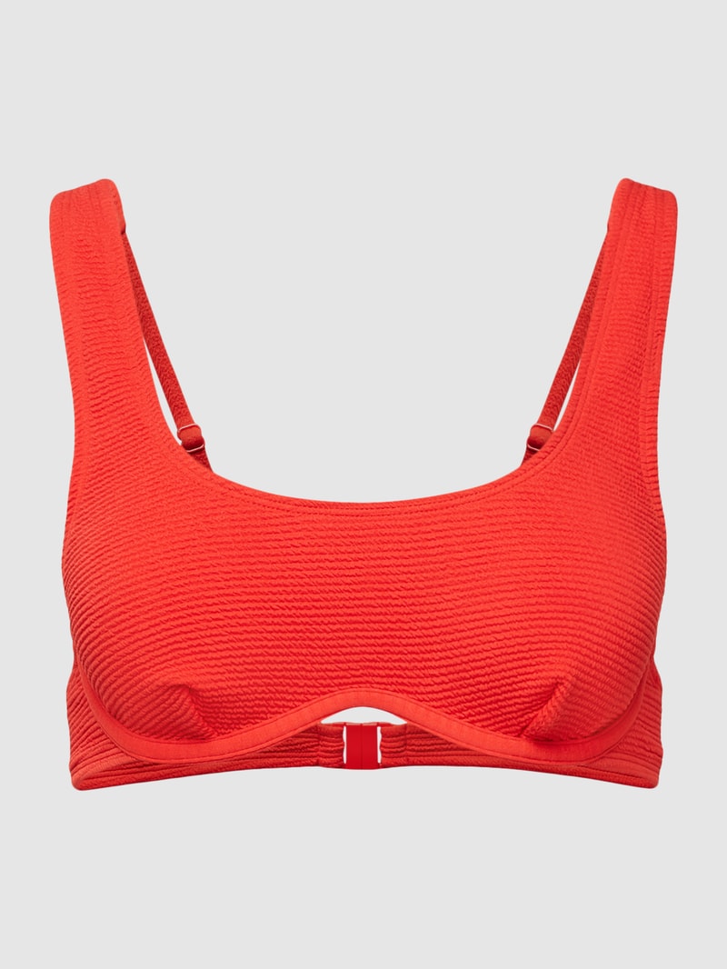 Bikini-Oberteil mit Strukturmuster in rot