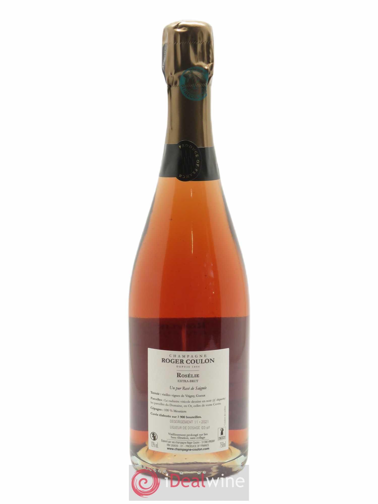 Rosélie Rosé de Saignée Extra-Brut Roger Coulon   - Lot de 1 Bouteille