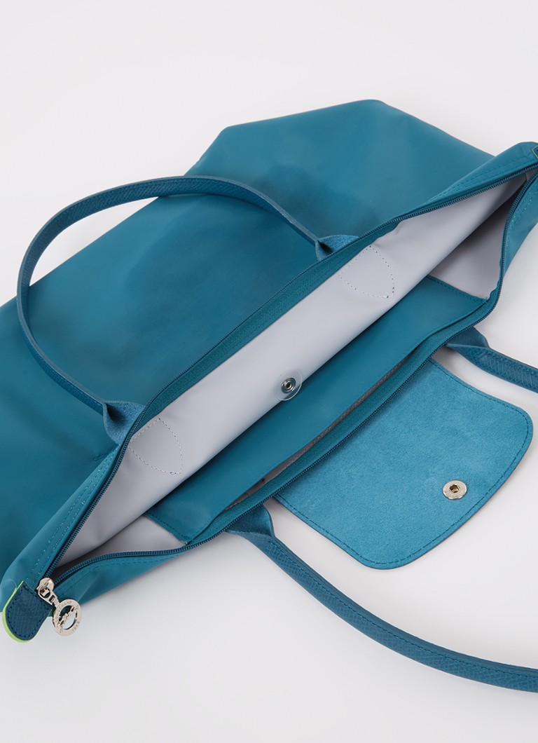 Longchamp Le Pliage Vihreä olkalaukku L nahkayksityiskohdilla