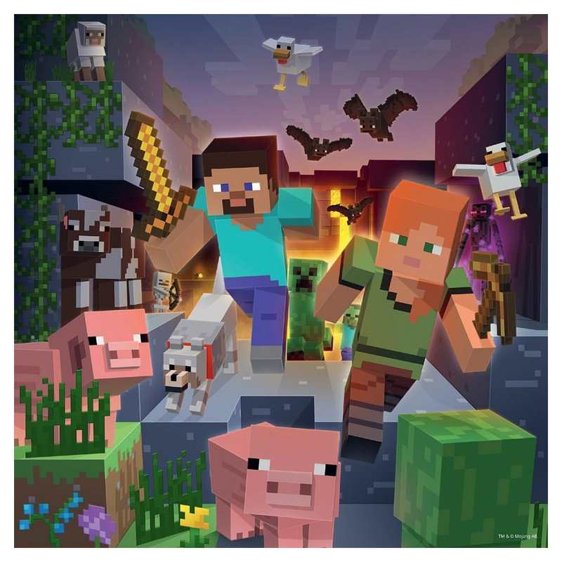 Puzzles biomes de Minecraft 3x 49pièces