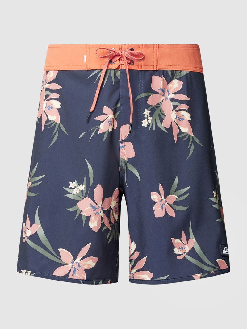 Badehose mit Allover-Muster in schwarz