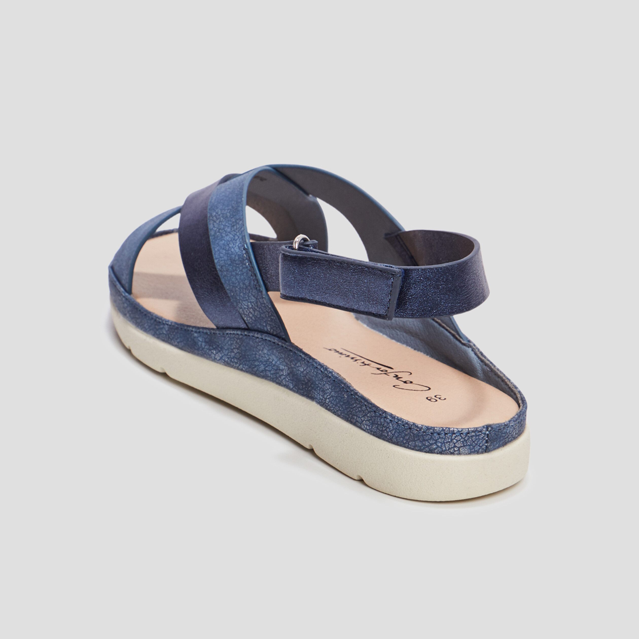 Mules pied large Confortissimo bleu femme | La Halle