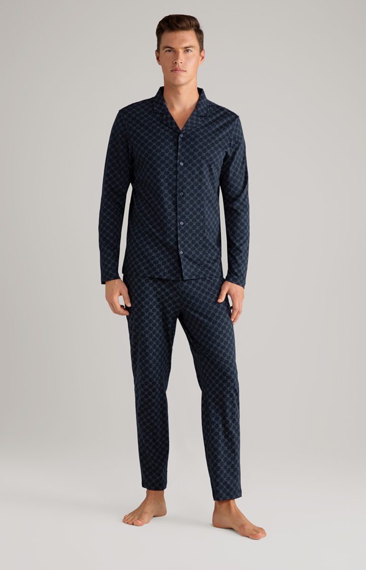 Cornflower Baumwoll-Pyjama in Dunkelblau