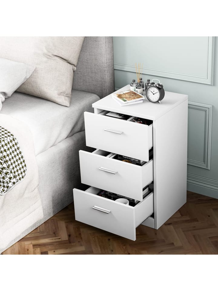 COSTWAY 2er Set Nachtschrank in Weiß günstig kaufen onesize