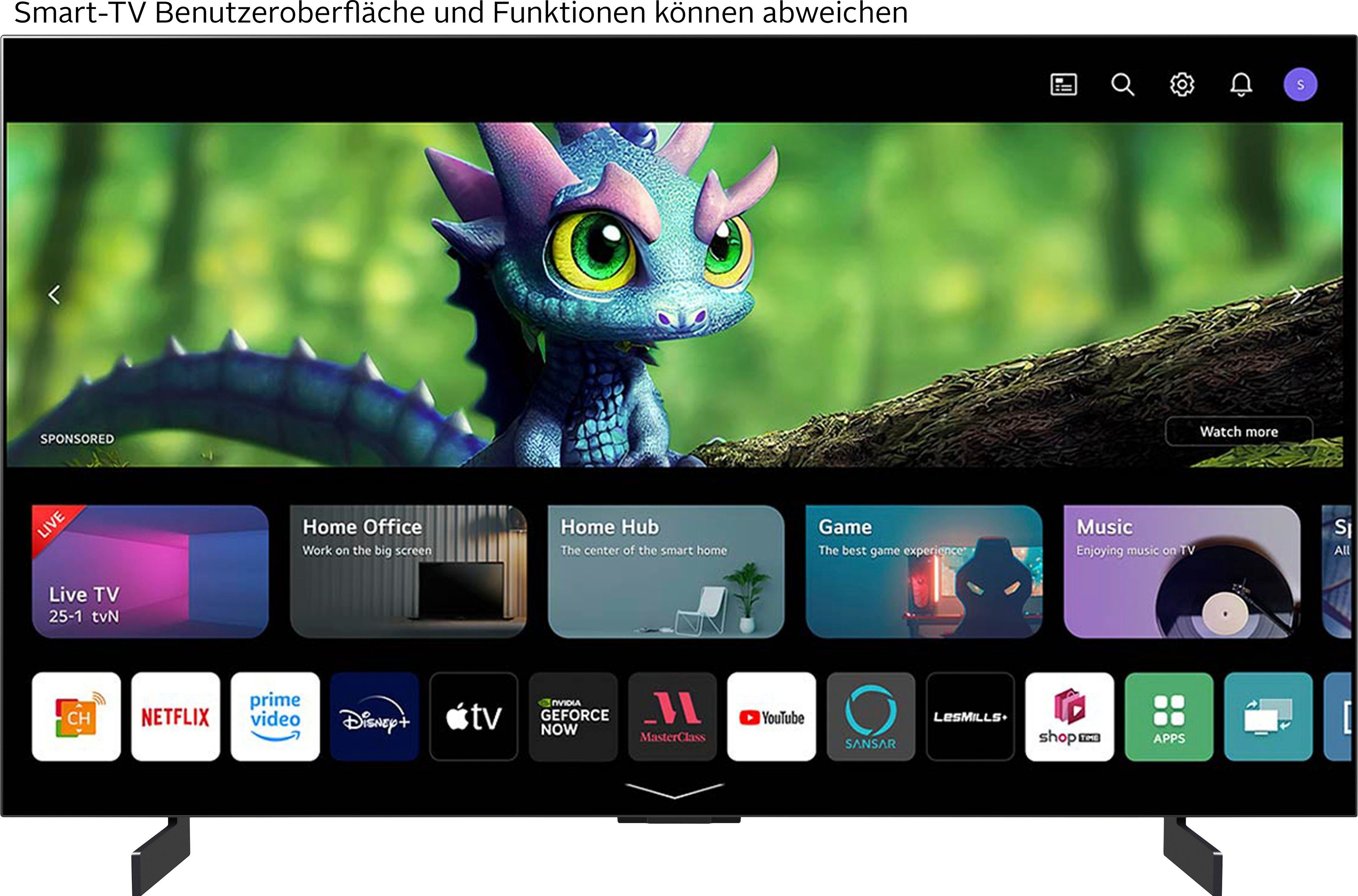 LG OLED42C37LA OLED-Fernseher (106 cm/42 Zoll, 4K Ultra HD, Smart-TV, OLED evo, bis zu 120 Hz, α9 Gen6 4K AI-Prozessor, Twin Triple Tuner)