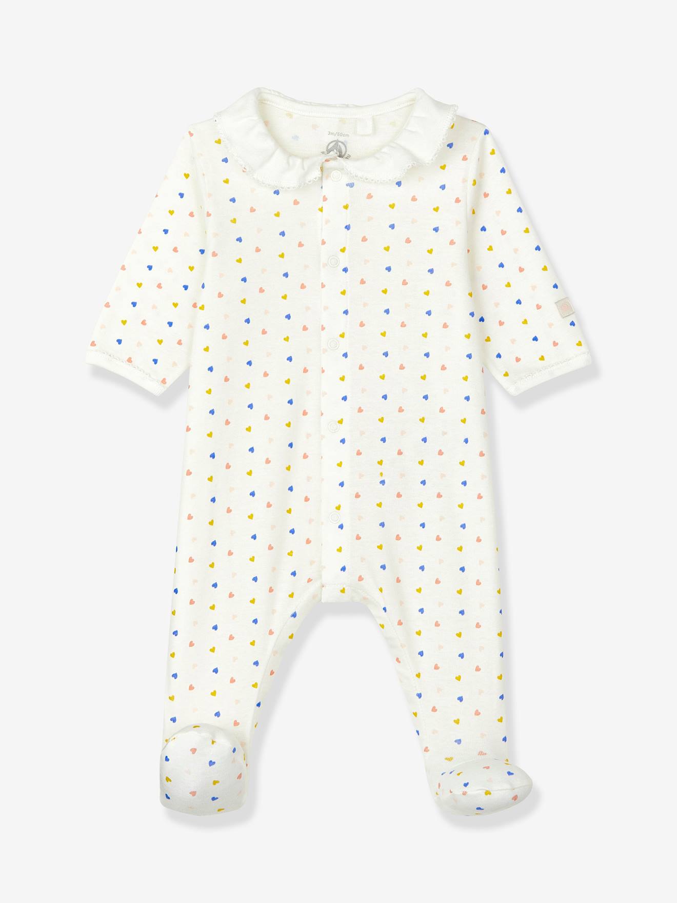 Petit Bateau Baby Strampler, Bio-Baumwolle Oeko-Tex PETIT BATEAU - weiß bedruckt