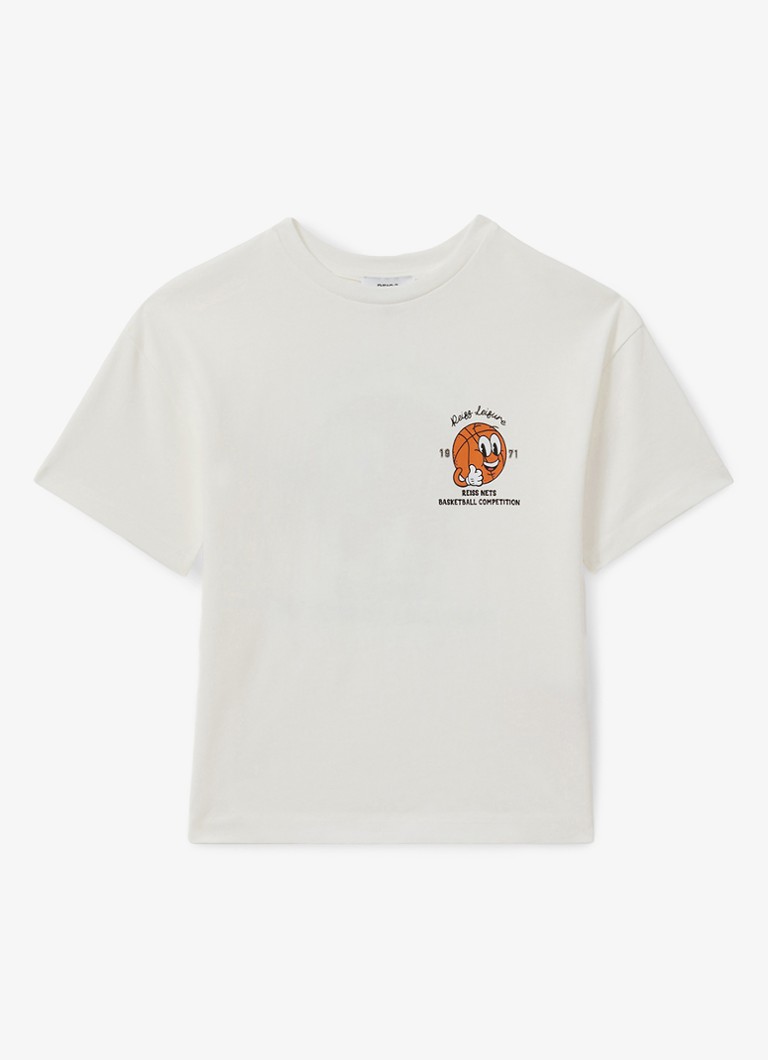 Tricou Reiss Nets, cu croială lejeră, cu logo și imprimeu pe spate.