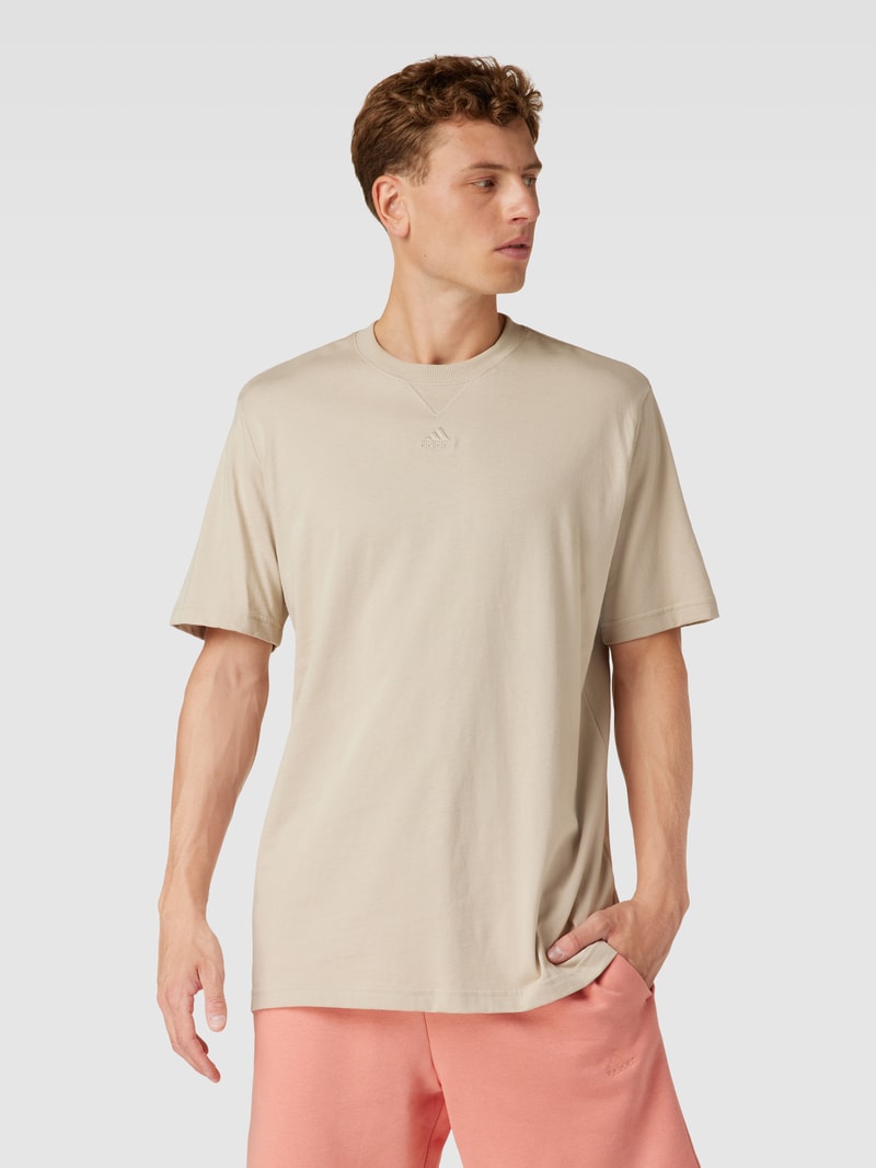 T-Shirt mit Rundhalsausschnitt in beige
