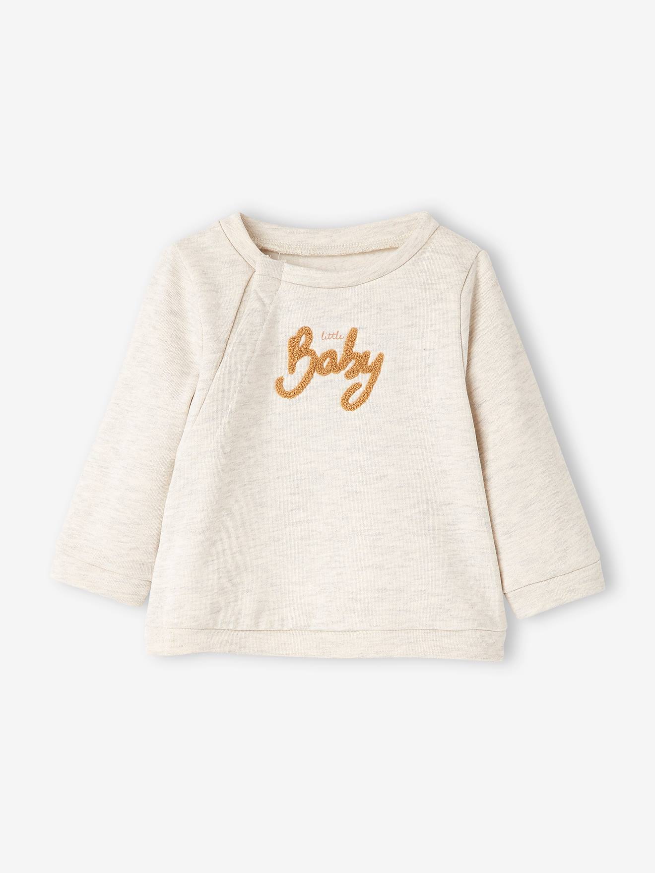 Vertbaudet 3-teiliges Baby-Set für Neugeborene, Sweatware - beige meliert