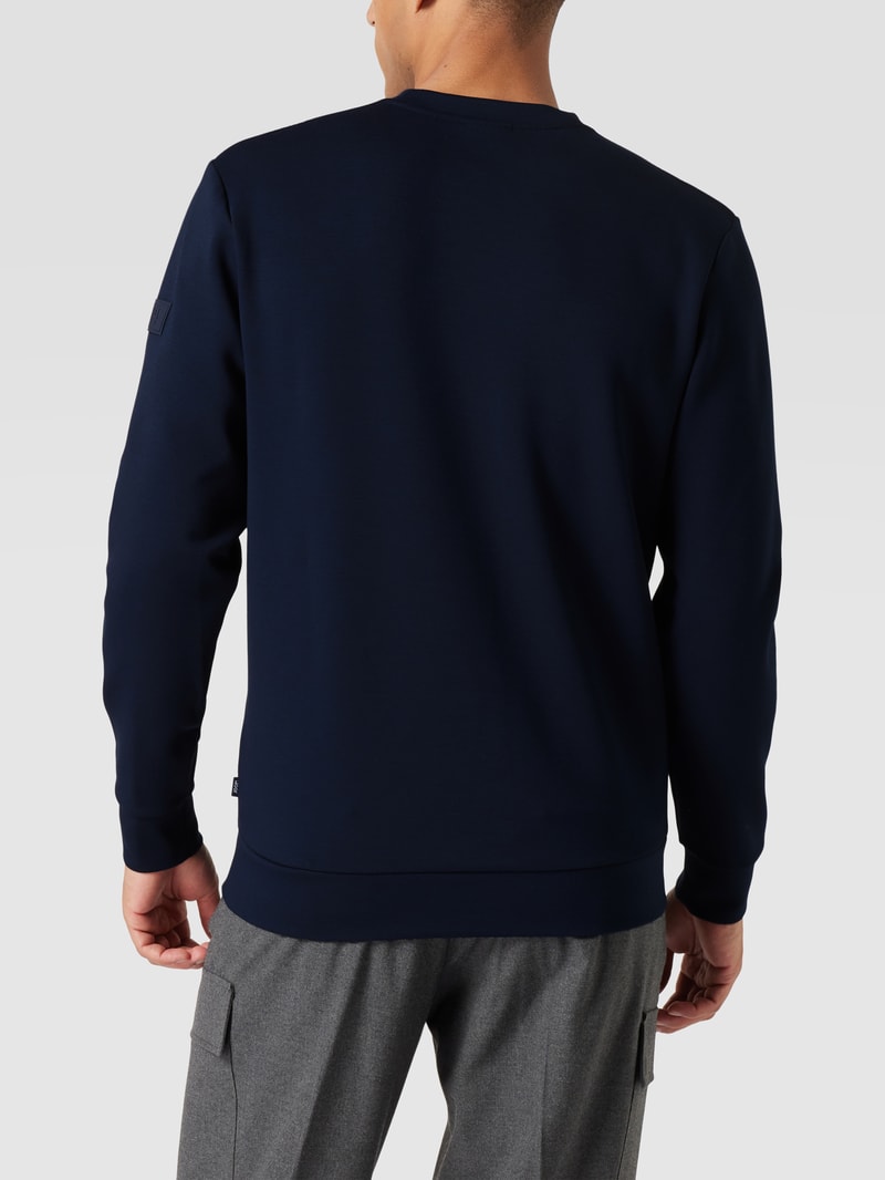 Sweatshirt mit Logo-Patch in marineblau