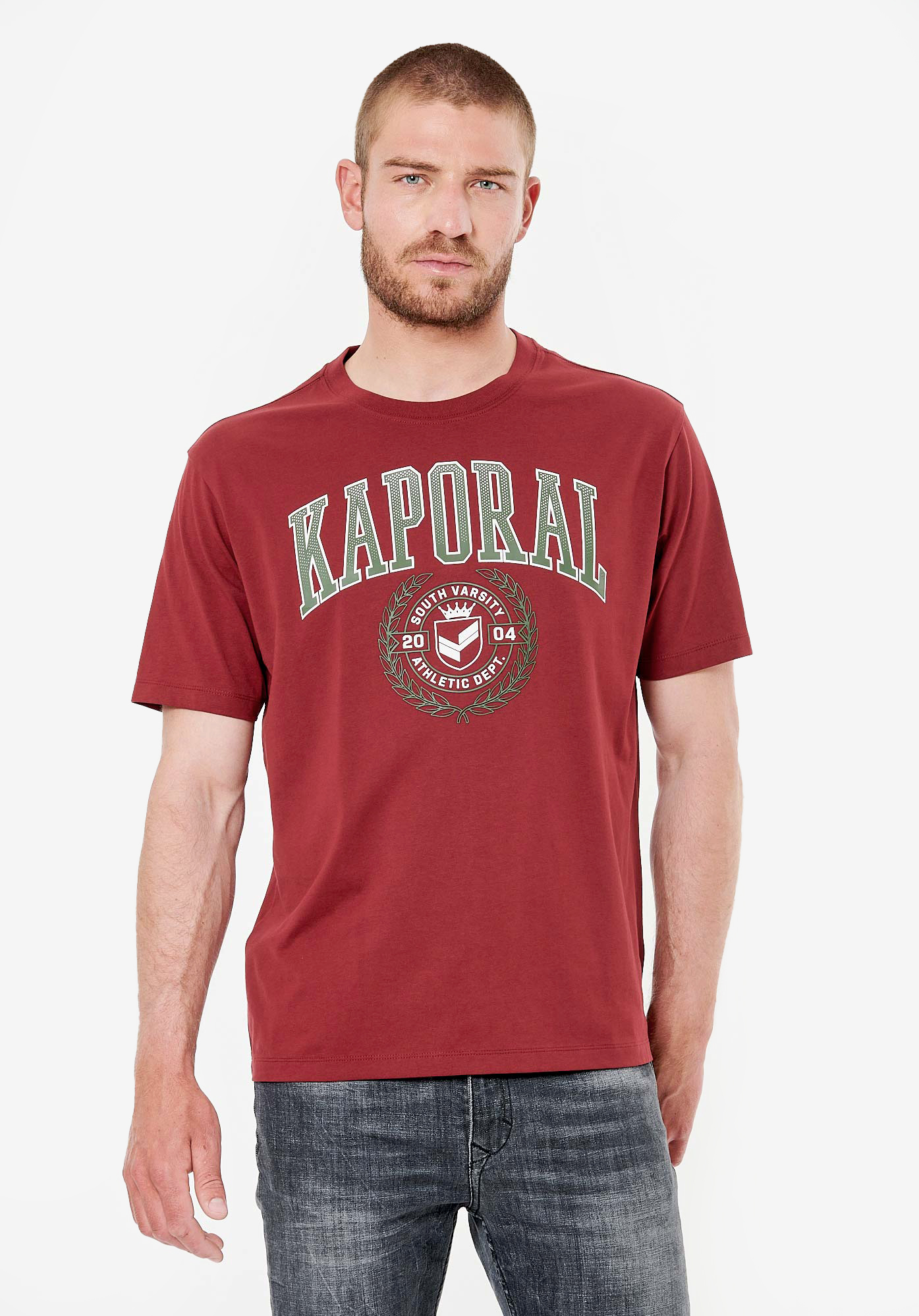 ROBIN  T-shirt bordeaux homme 100% coton