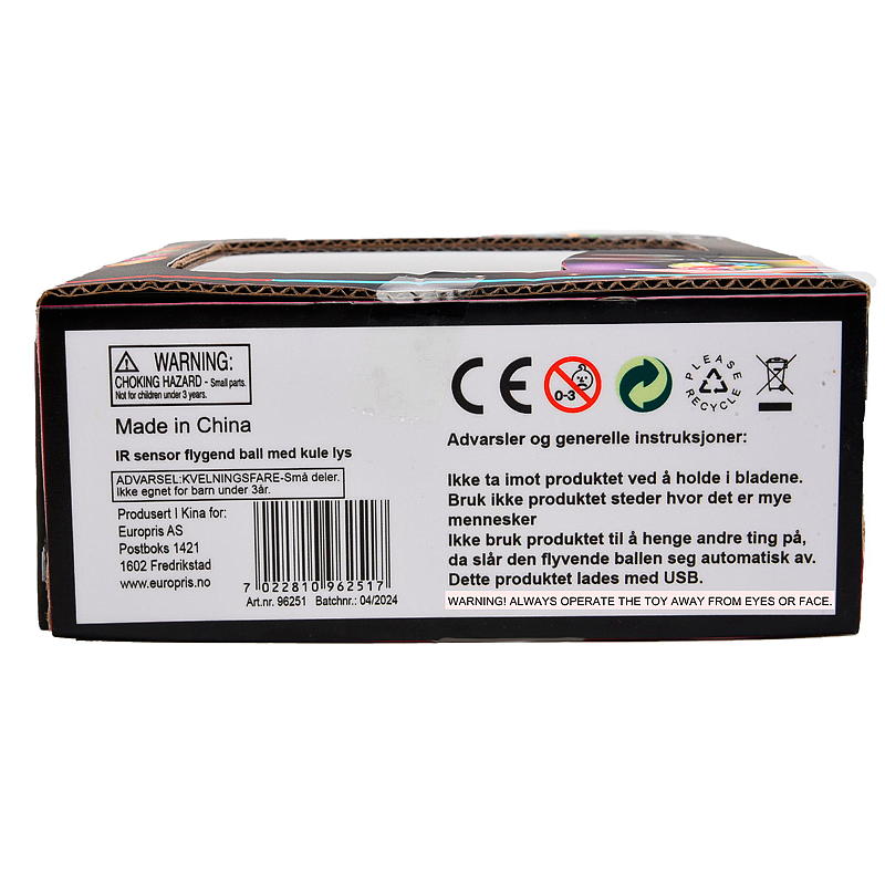 FunToys Ball flyvende m/lys og IR-sensor