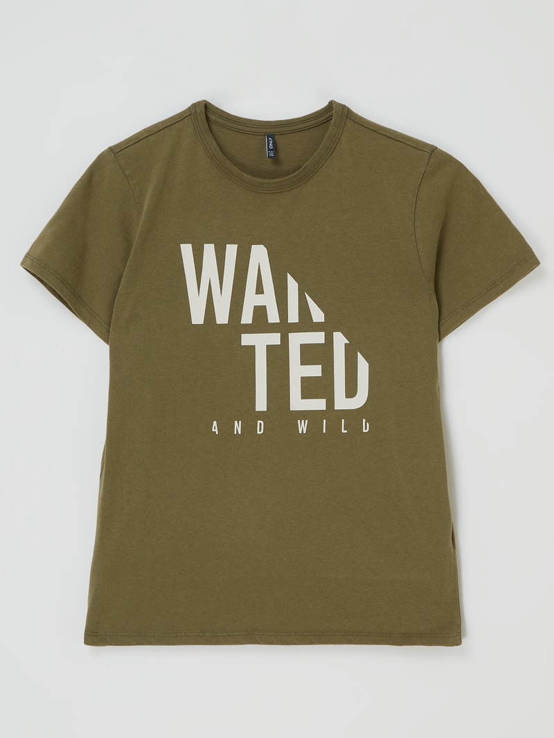 T-Shirt aus Baumwolle Modell 'Bluke' in olivgrün
