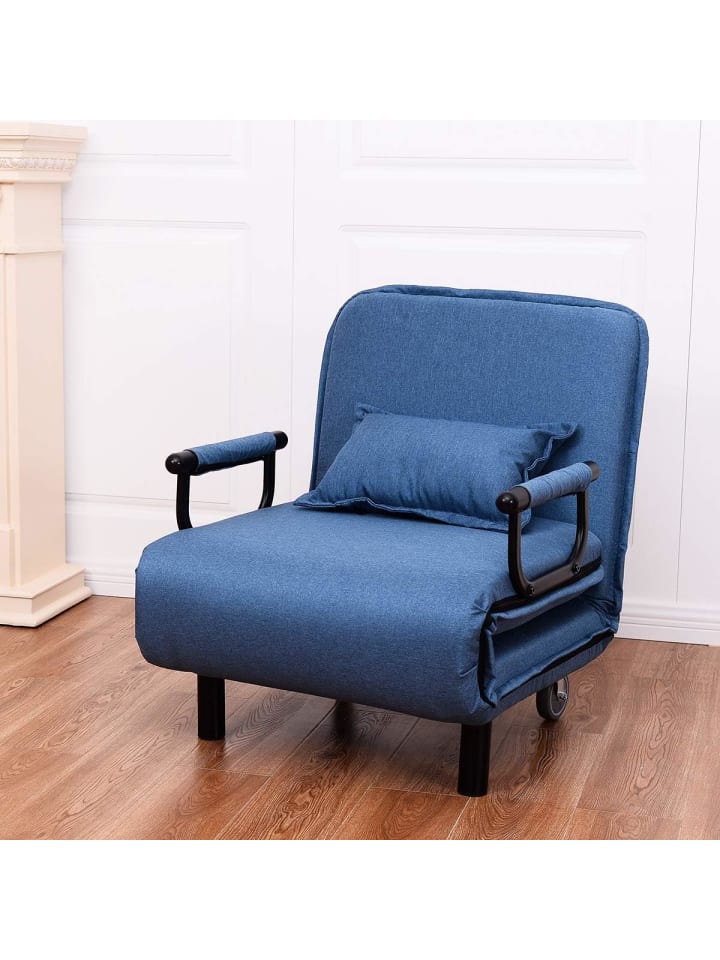COSTWAY 3 in 1 Schlafsessel in Blau günstig kaufen 60 cm