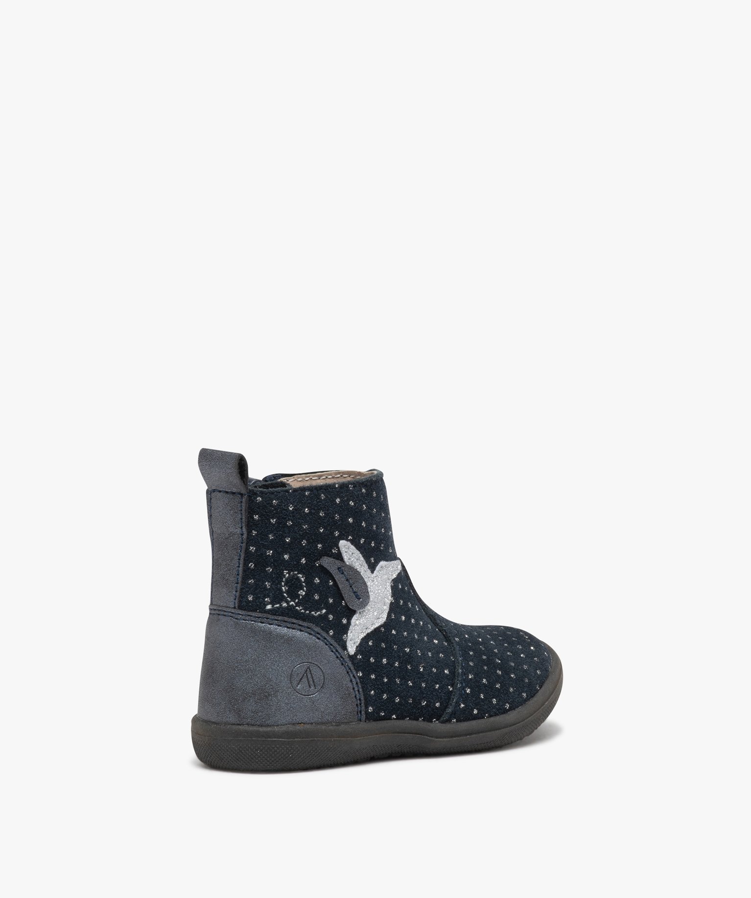 Boots bébé fille en cuir à petits pois brillants - Alma P... marine | GEMO