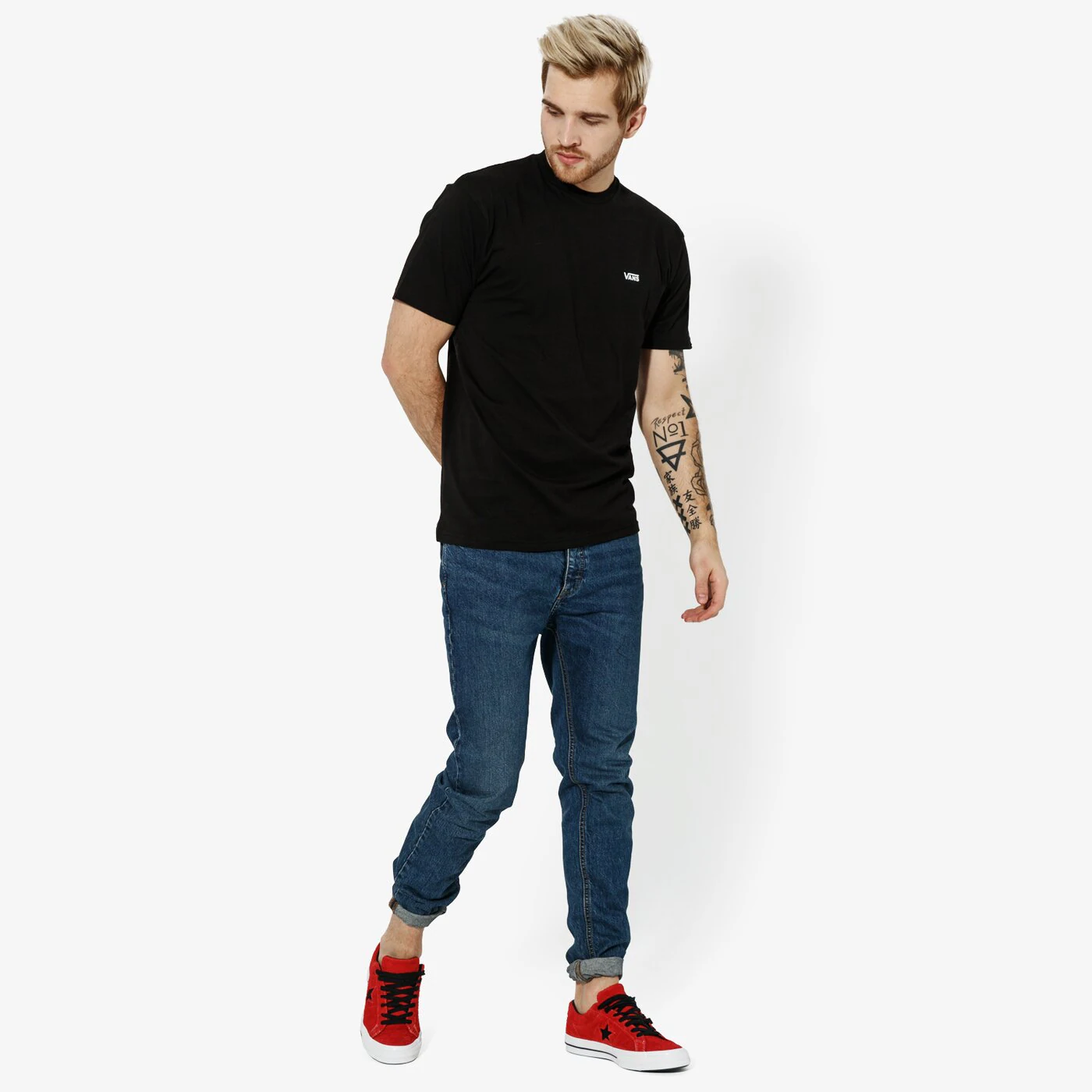 VANS T-SHIRT MN LEFT CHEST LOGO SCHWARZ Schwarz