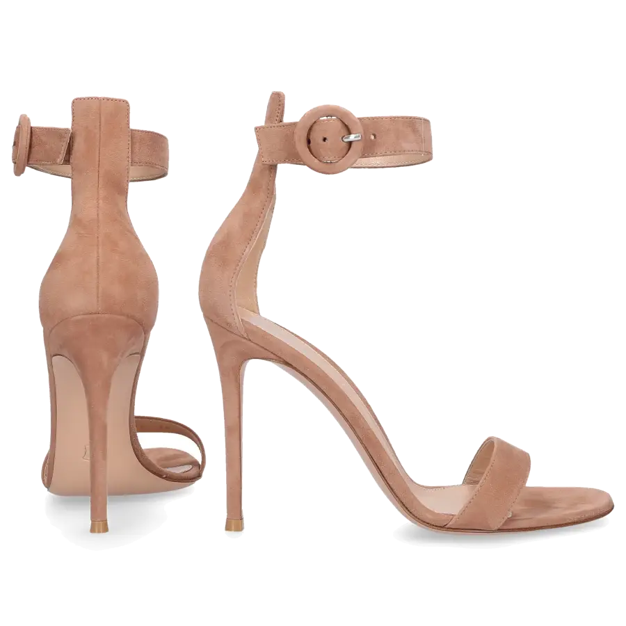 Gianvito Rossi - Sandalen PORTOFINO 105 Veloursleder - beige