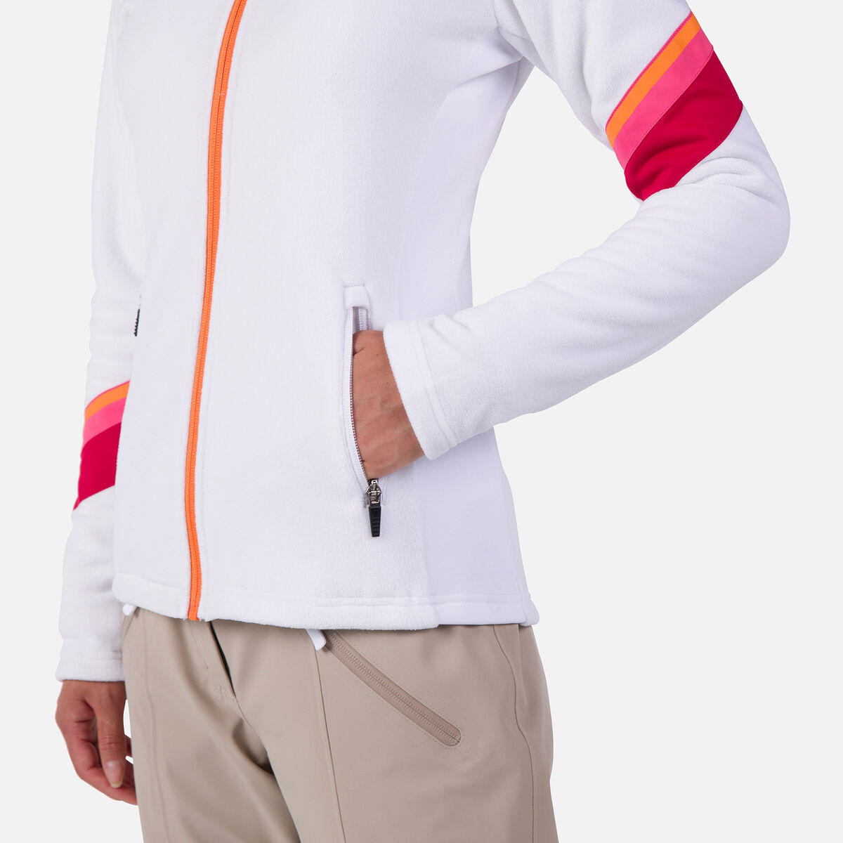 Damenfleecejacke mit durchgehendem Reißverschluss Strawpile