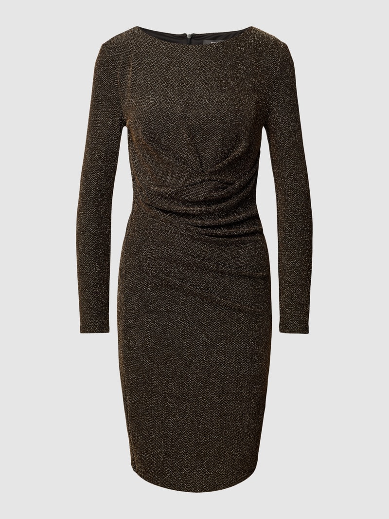 Knielanges Kleid mit Raffungen in gold