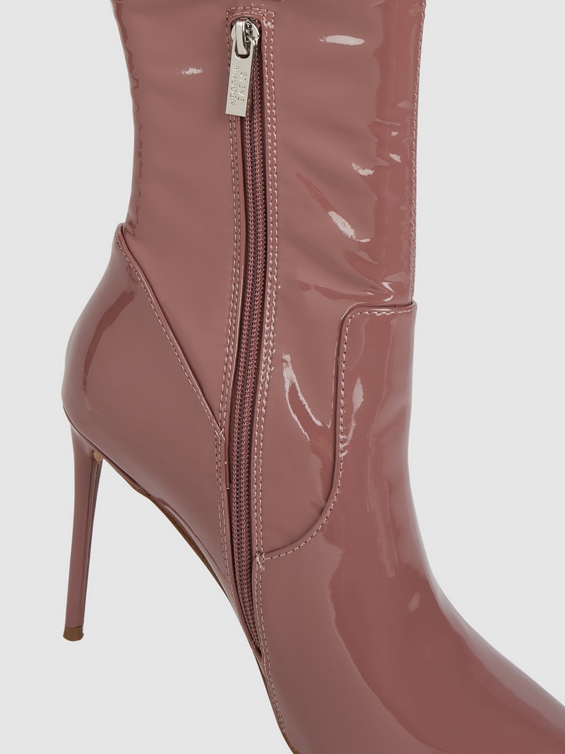Overknees in Lack-Optik Modell 'Vava' in altrosa