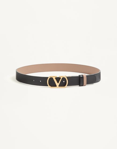 VLogo Signature omkeerbare riem van glanzend kalfsleer, 30 mm