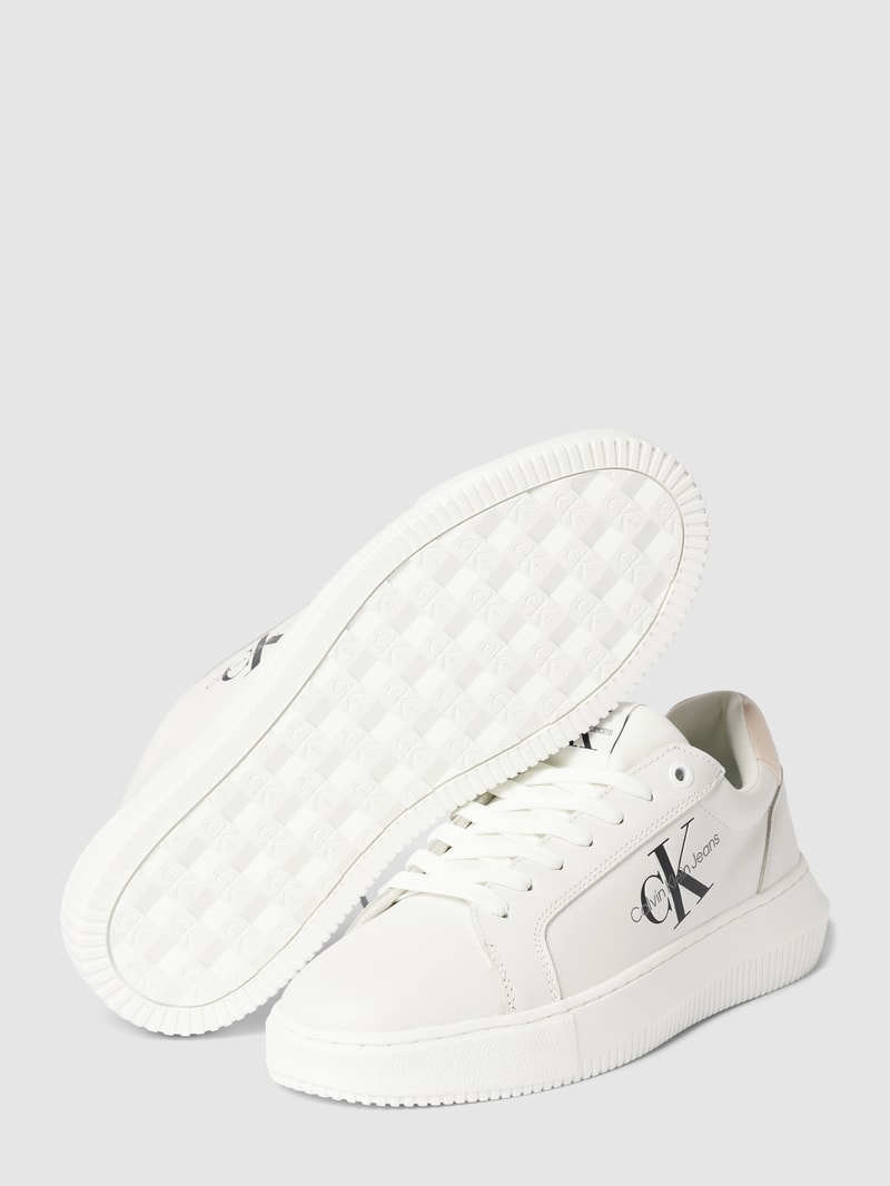 Sneaker aus Leder Modell 'CHUNKY CUPSOLE LACEUP MON' in weiß
