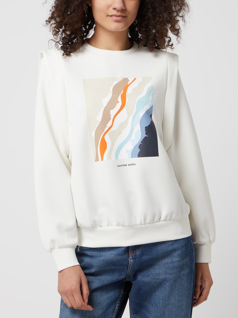 Sweatshirt aus Modalmischung in offwhite
