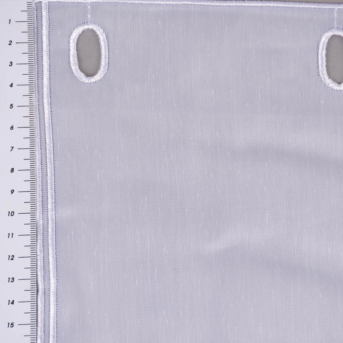 Meterware Stickerei-Panneaux Bistrogardine Batistoptik nähfrei Stickerei Kreise, SCHÖNER LEBEN., leicht perforiert, Batist, bestickt, pflegeleicht