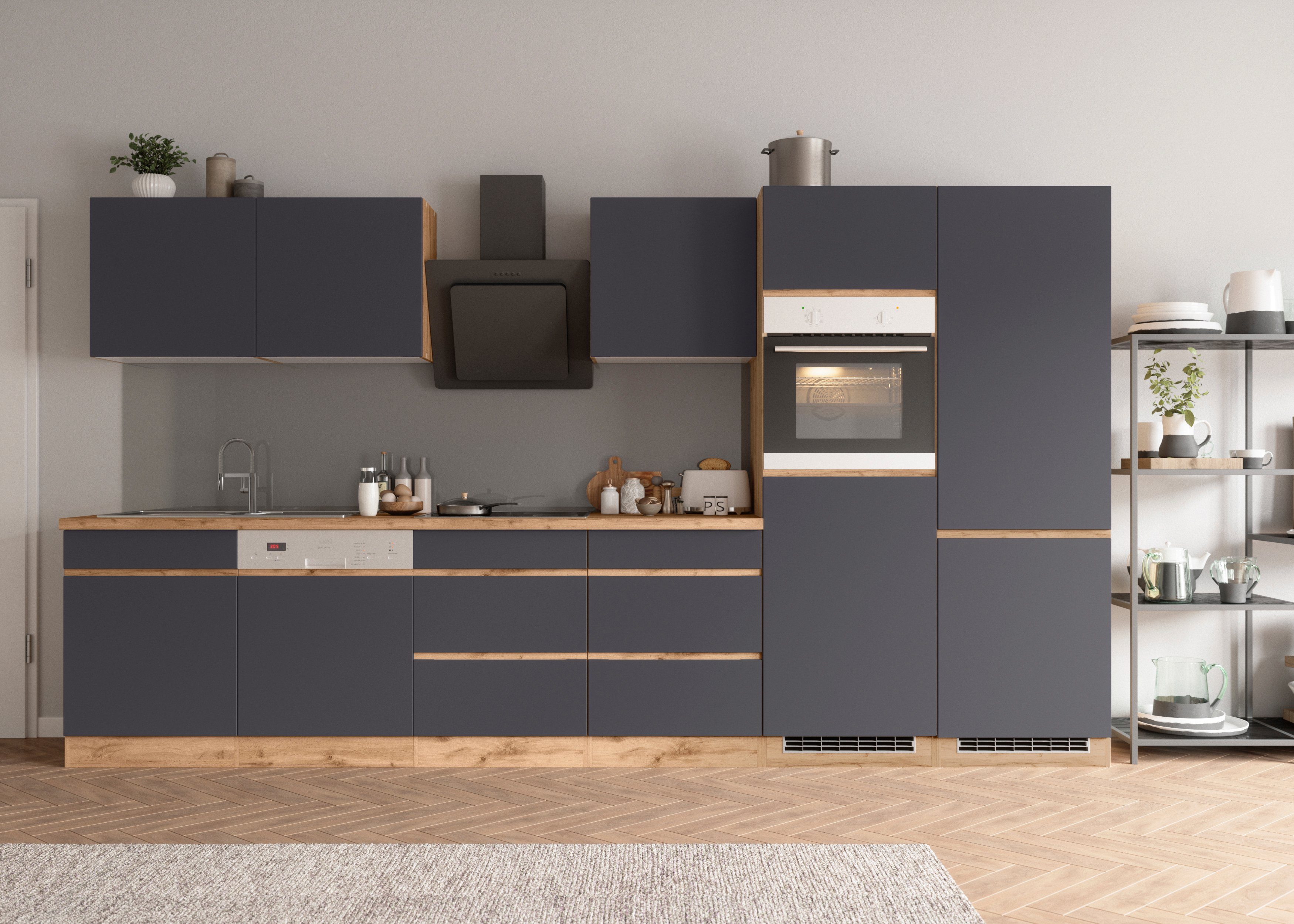 HELD MÖBEL Küche Riesa, Stellbreite 360 cm, wahlweise mit Induktionskochfeld