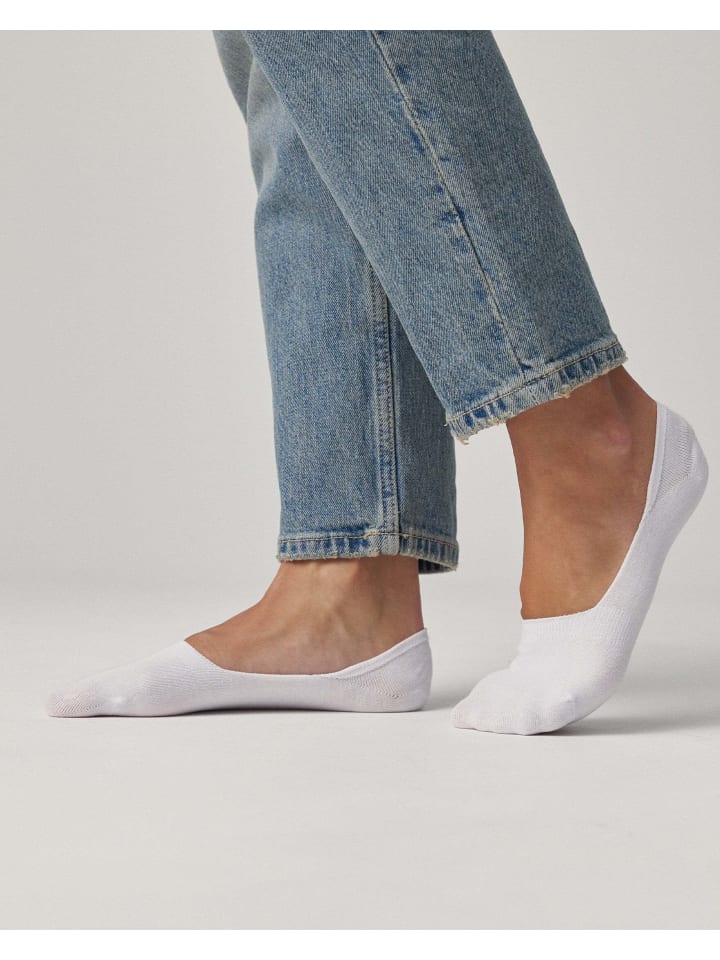 SNOCKS Mid Cut Füßlinge aus Bio-Baumwolle 6 Paar in Weiß günstig kaufen